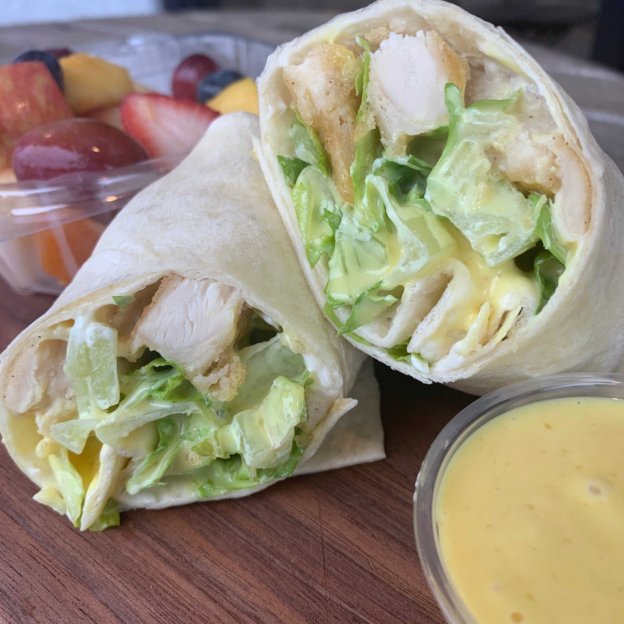 Crispy Chicken Wrap with Honey Mustard Sauce All the Fixin's